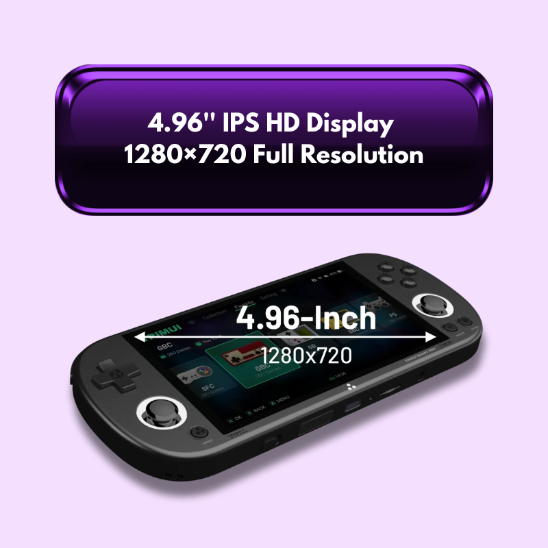 Smart Pro Handheld Game Console – 4.95" IPS Screen, Retro Gaming System with Joystick & RGB Lighting