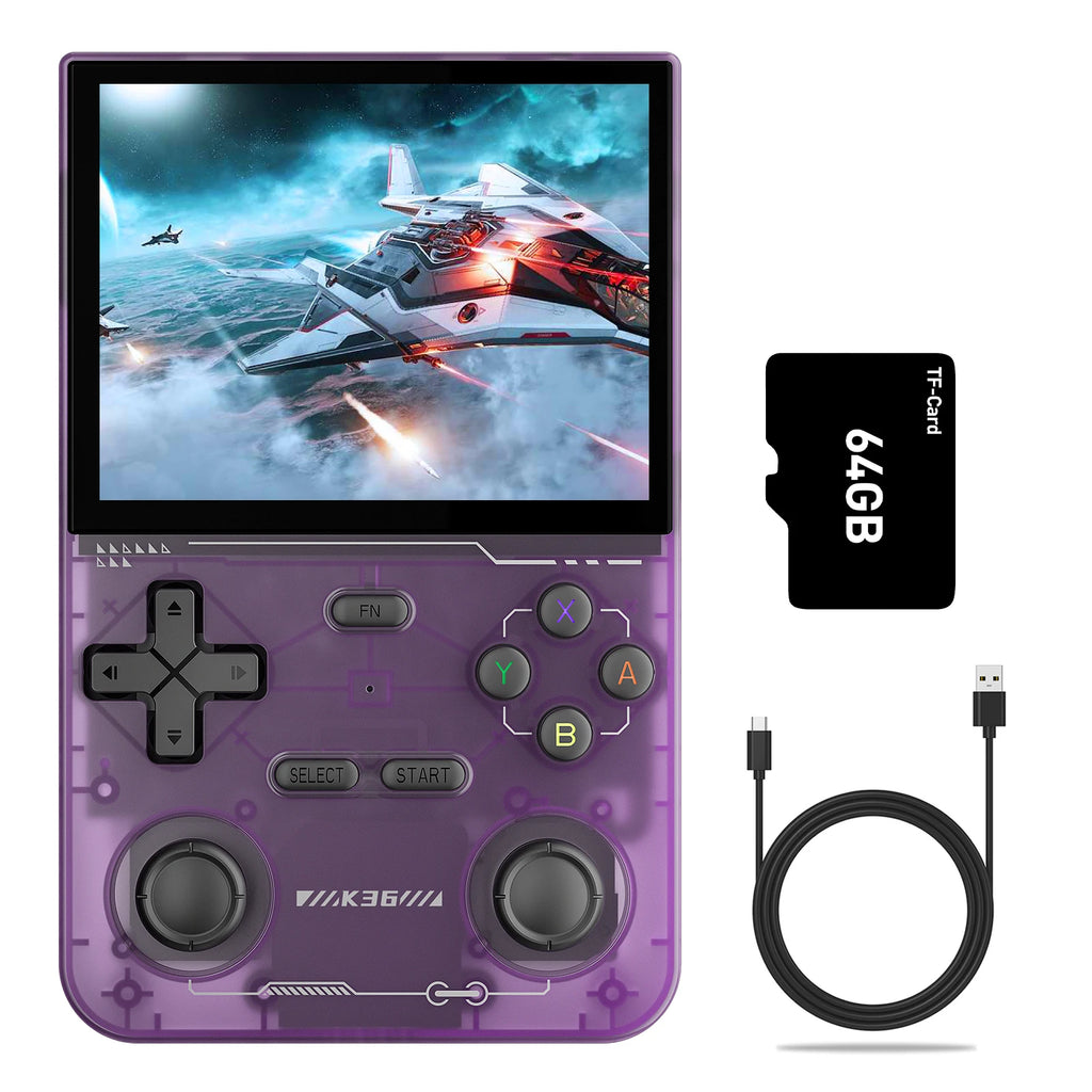 GAMINJA K36 Retro Handheld Game Console – 3.5” IPS Screen, 16,000+ Games, 64GB / 128GB