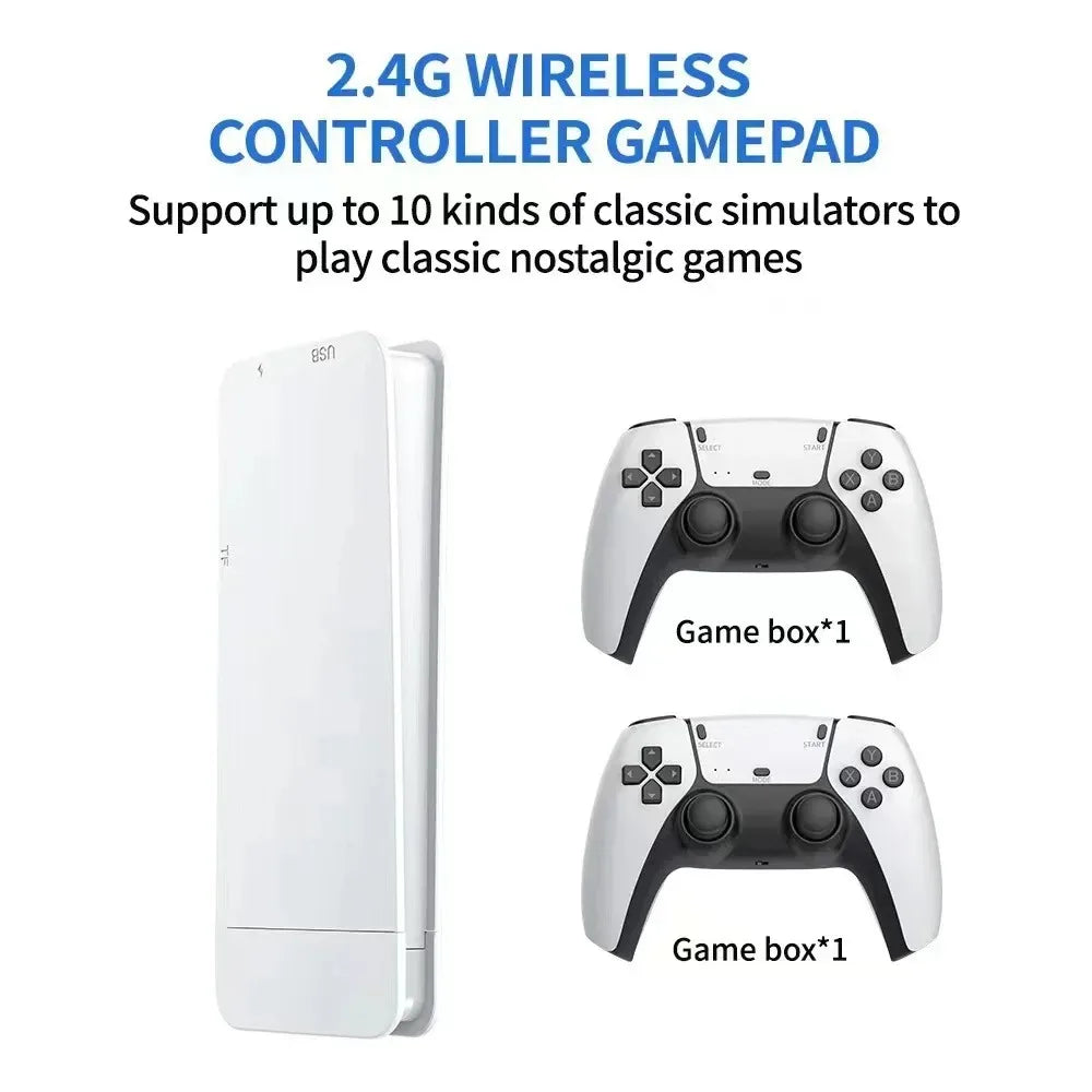 M15 4K Retro Game Stick – 50,000+ Games, Dual Wireless Controllers, HDMI Plug & Play