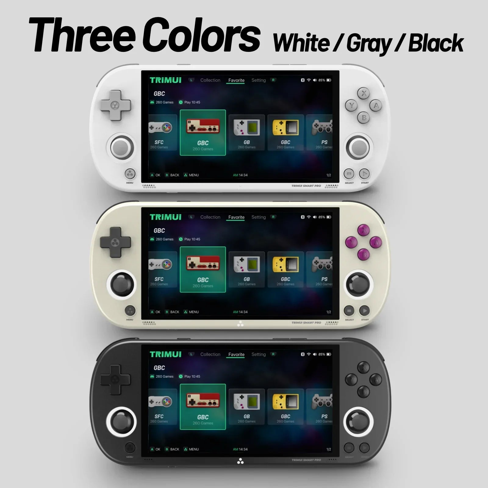 Smart Pro Handheld Game Console – 4.95" IPS Screen, Retro Gaming System with Joystick & RGB Lighting