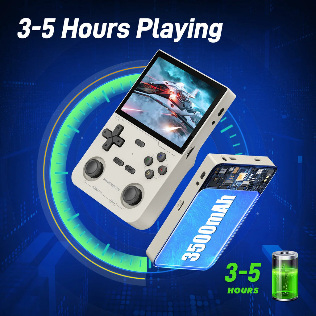 GAMINJA K36 Retro Handheld Game Console – 3.5” IPS Screen, 16,000+ Games, 64GB / 128GB