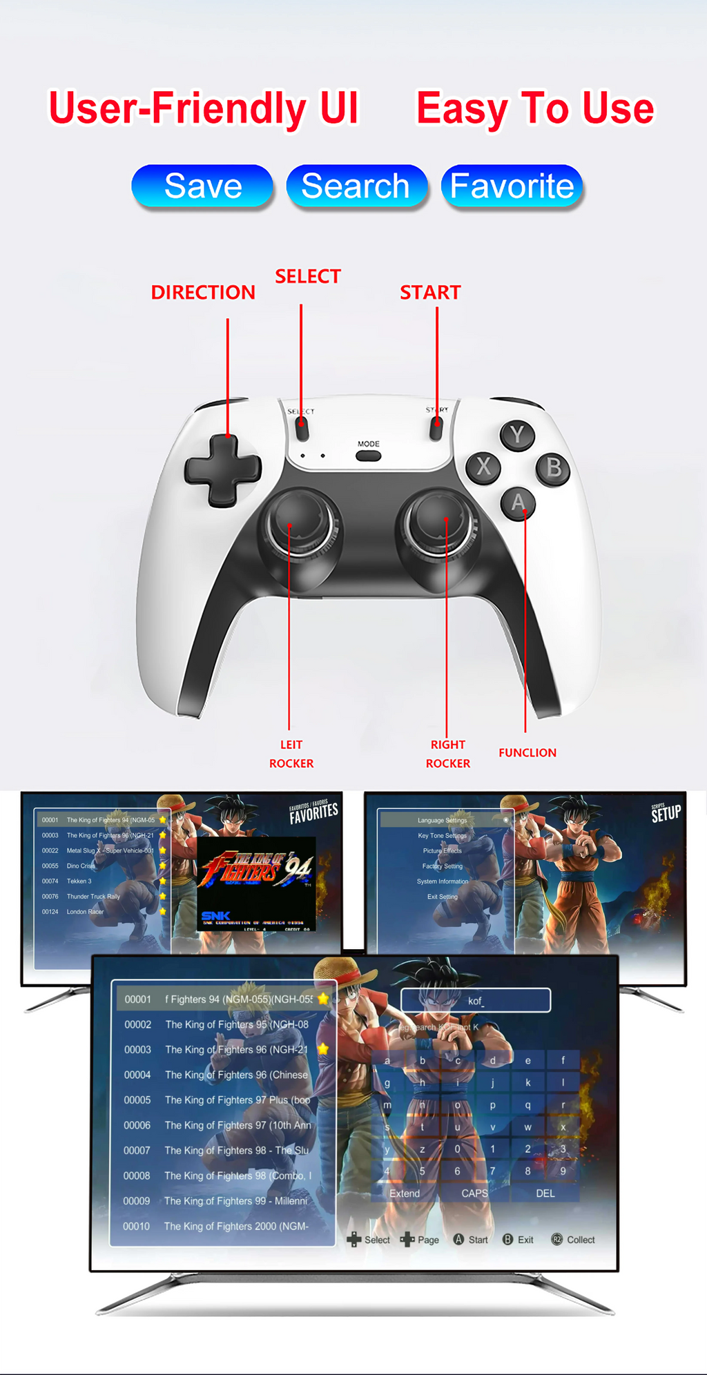 M15 4K Retro Game Stick – 50,000+ Games, Dual Wireless Controllers, HDMI Plug & Play