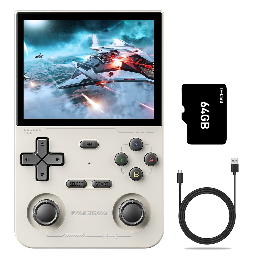 GAMINJA K36 Retro Handheld Game Console – 3.5” IPS Screen, 16,000+ Games, 64GB / 128GB