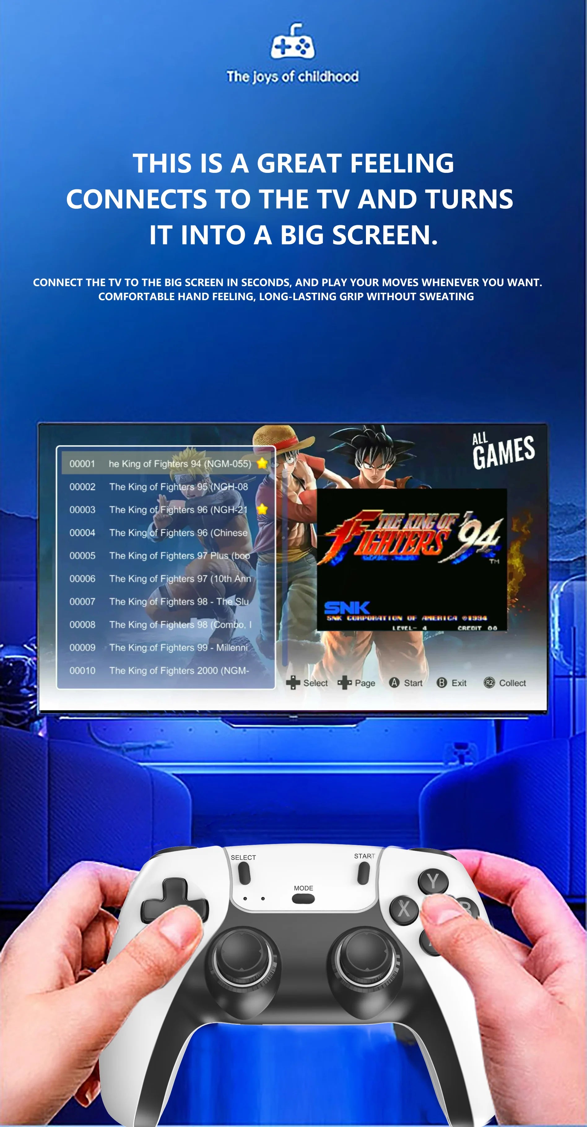 M15 4K Retro Game Stick – 50,000+ Games, Dual Wireless Controllers, HDMI Plug & Play