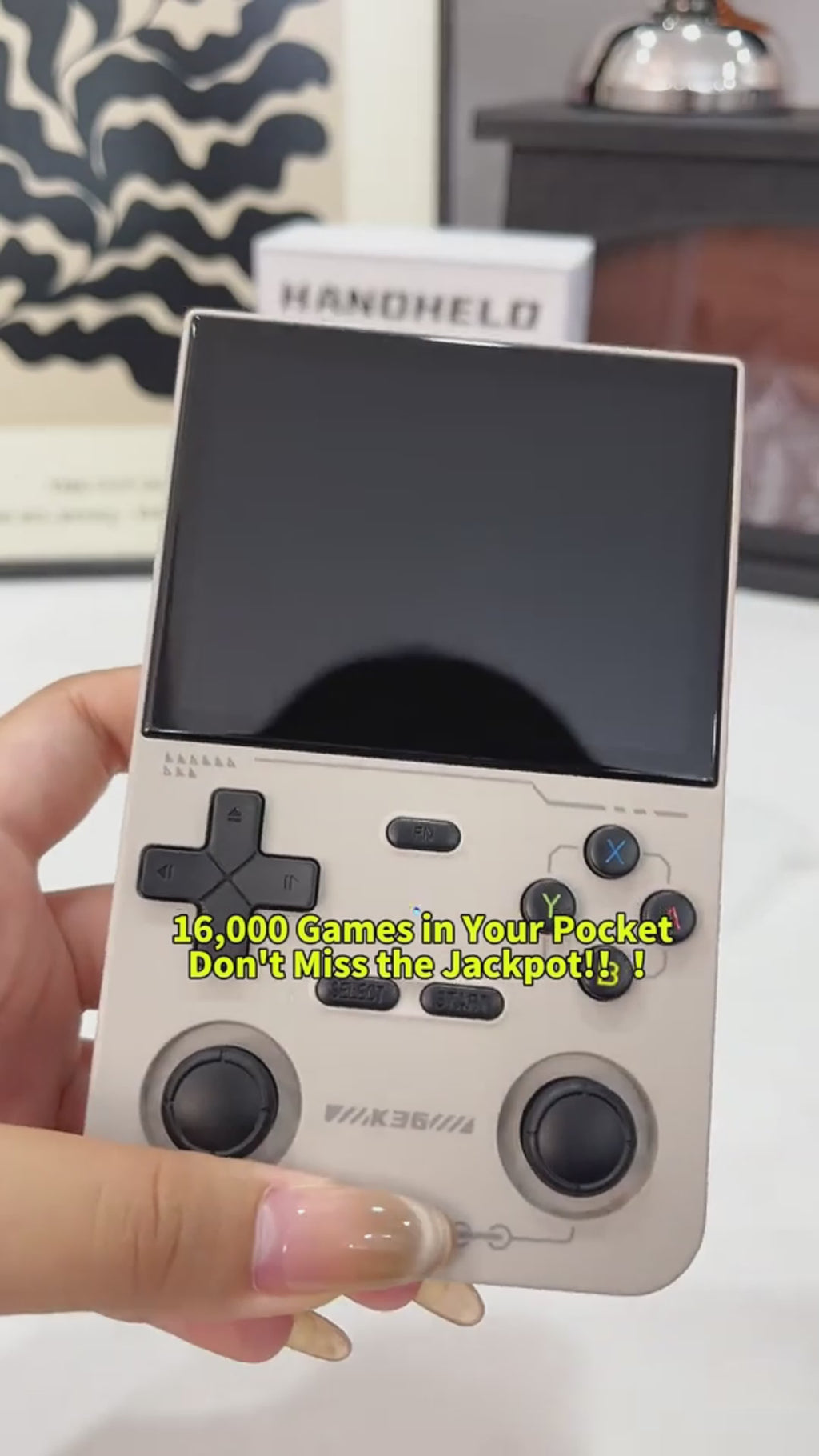 GAMINJA K36 Retro Handheld Game Console – 3.5” IPS Screen, 16,000+ Games, 64GB / 128GB